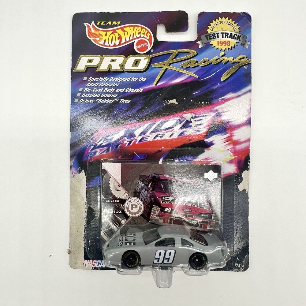 1998 Hot Wheels Pro Racing Test Track Jeff Burton #99 Exide Thunderbird NASCAR